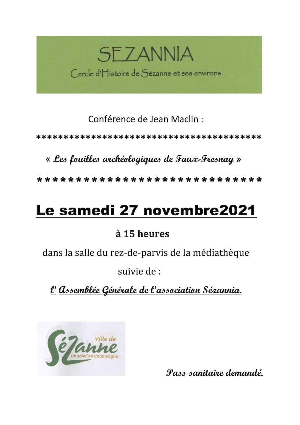 Conférence de Jean Maclin novembre 2021
